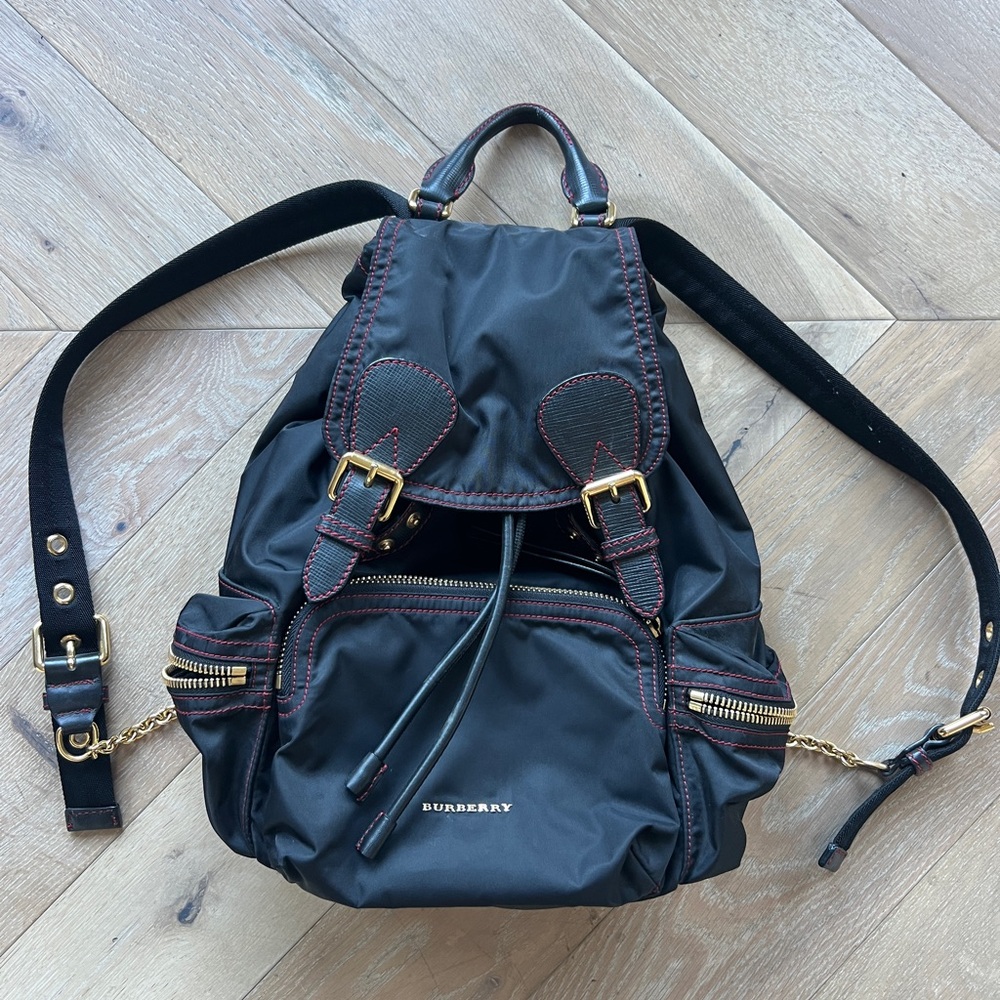 Burberry Women's Black Nylon Chain Rucksack Backpack (has been authenticated)